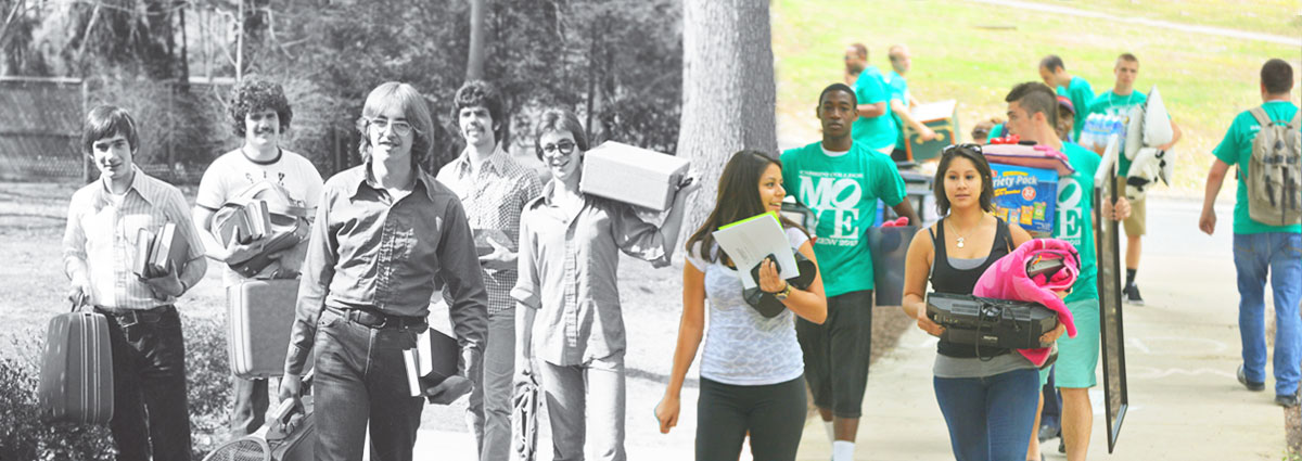 Cabrini students moving in, then and now